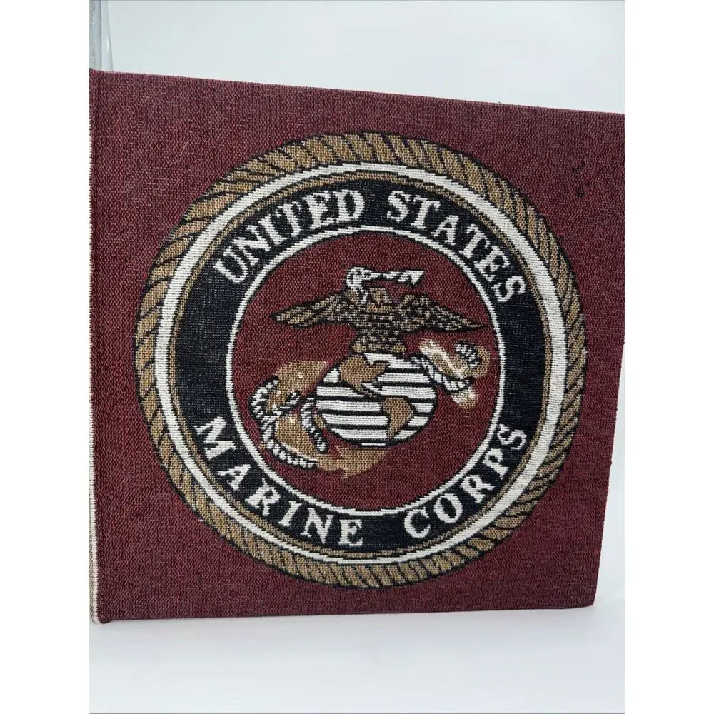 Vintage United States Marine Corps Scrap Book Photo Album 13x13 Military Soldier